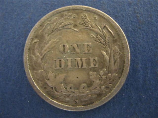 1893-S Barber Dime Very Fine Reverse